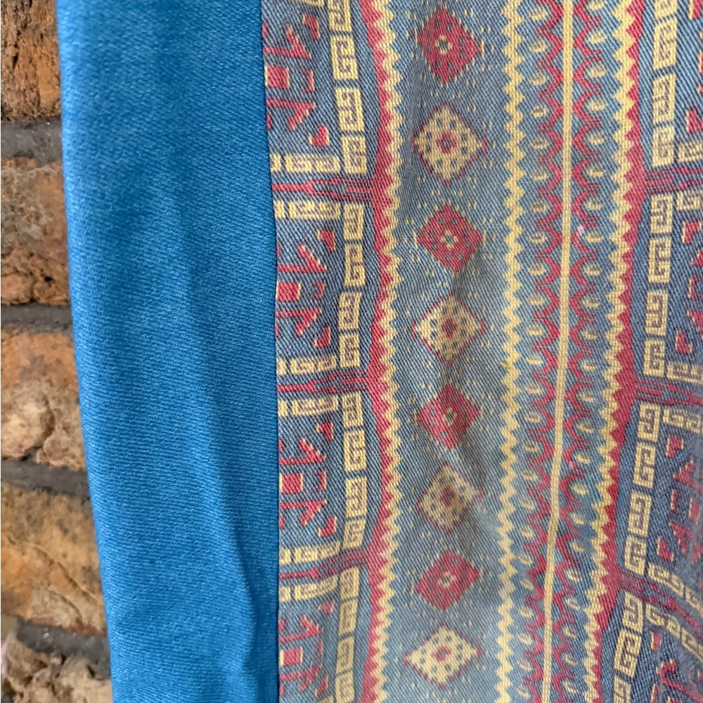 🌵 Seafarer Intuit Aztec Print Colorblock Flare Pants - Picture 4 of 9